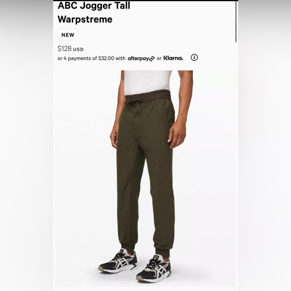 Lululemon Men's Large Tall ABC Jogger Tall 32” Warpstreme Green